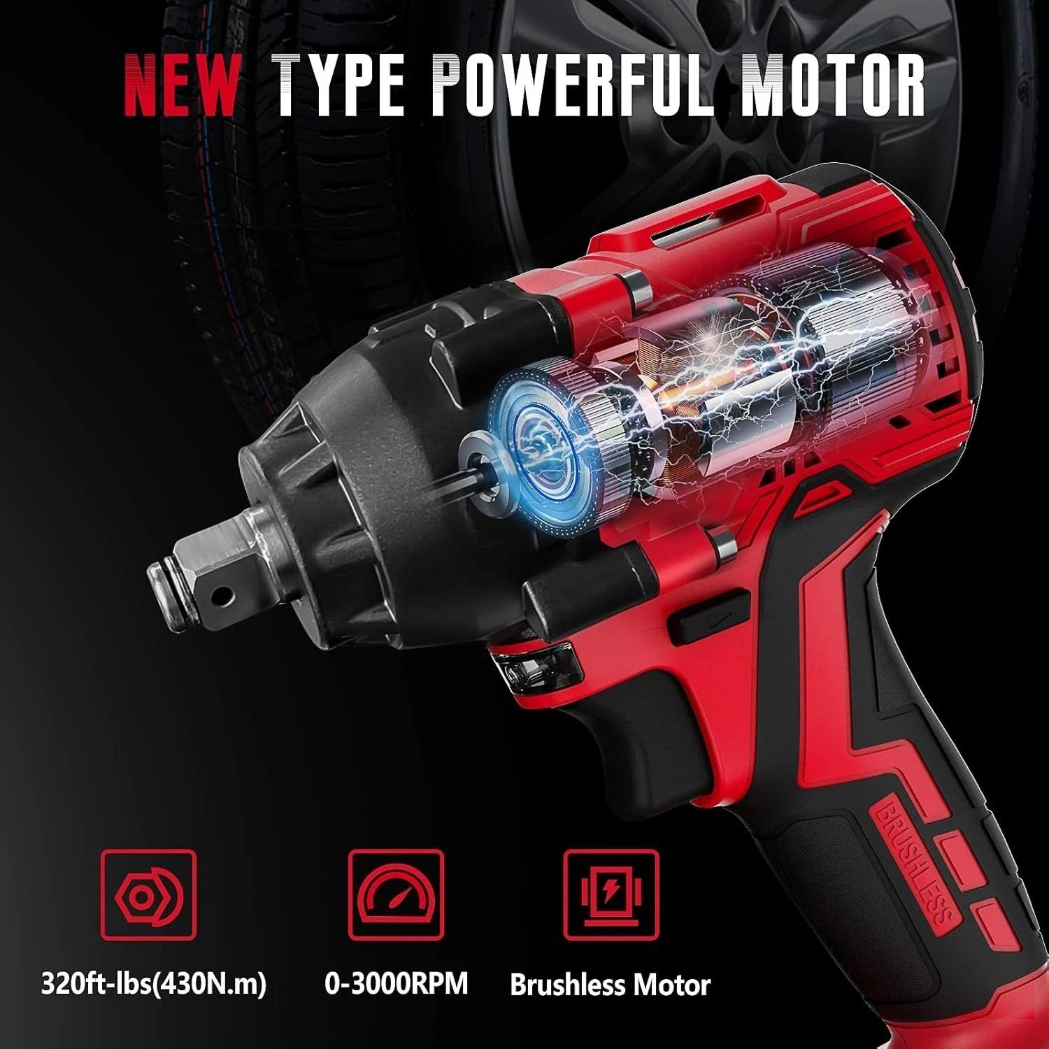 Powerful 20V Cordless Impact Driver – 320 Ft-lbs Torque, Fast Charger Included