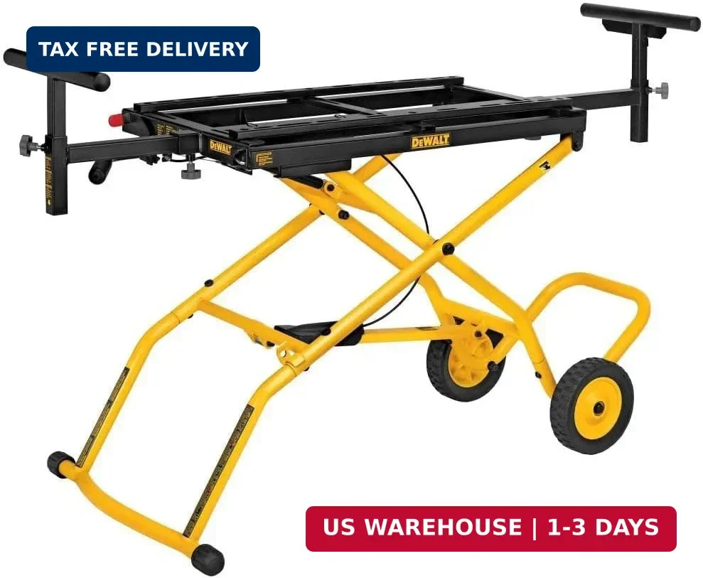 Miter Saw Stand With Wheels, 32-1/2 in. x 60 in Foldable Rollling Stand