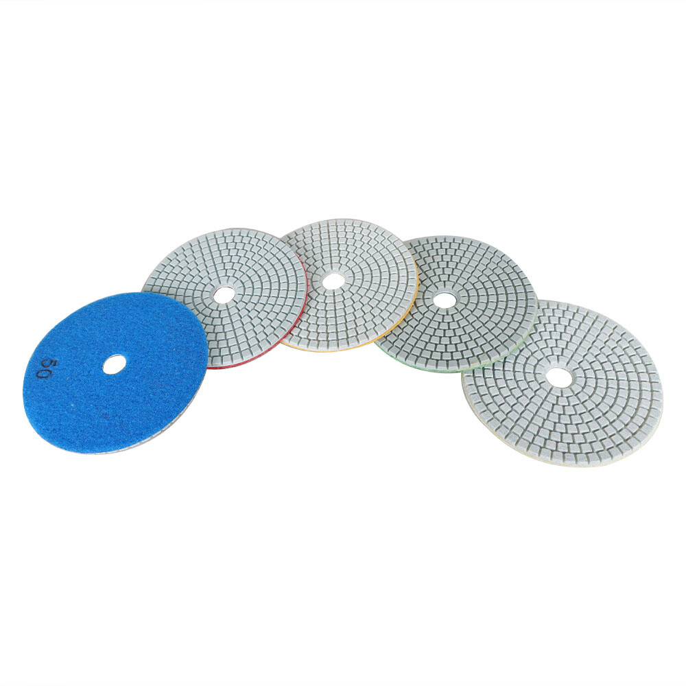 For Marble Quartz Stone Polishing 5&Prime; Diamond Concrete Wet Dry Polishing Pad Set