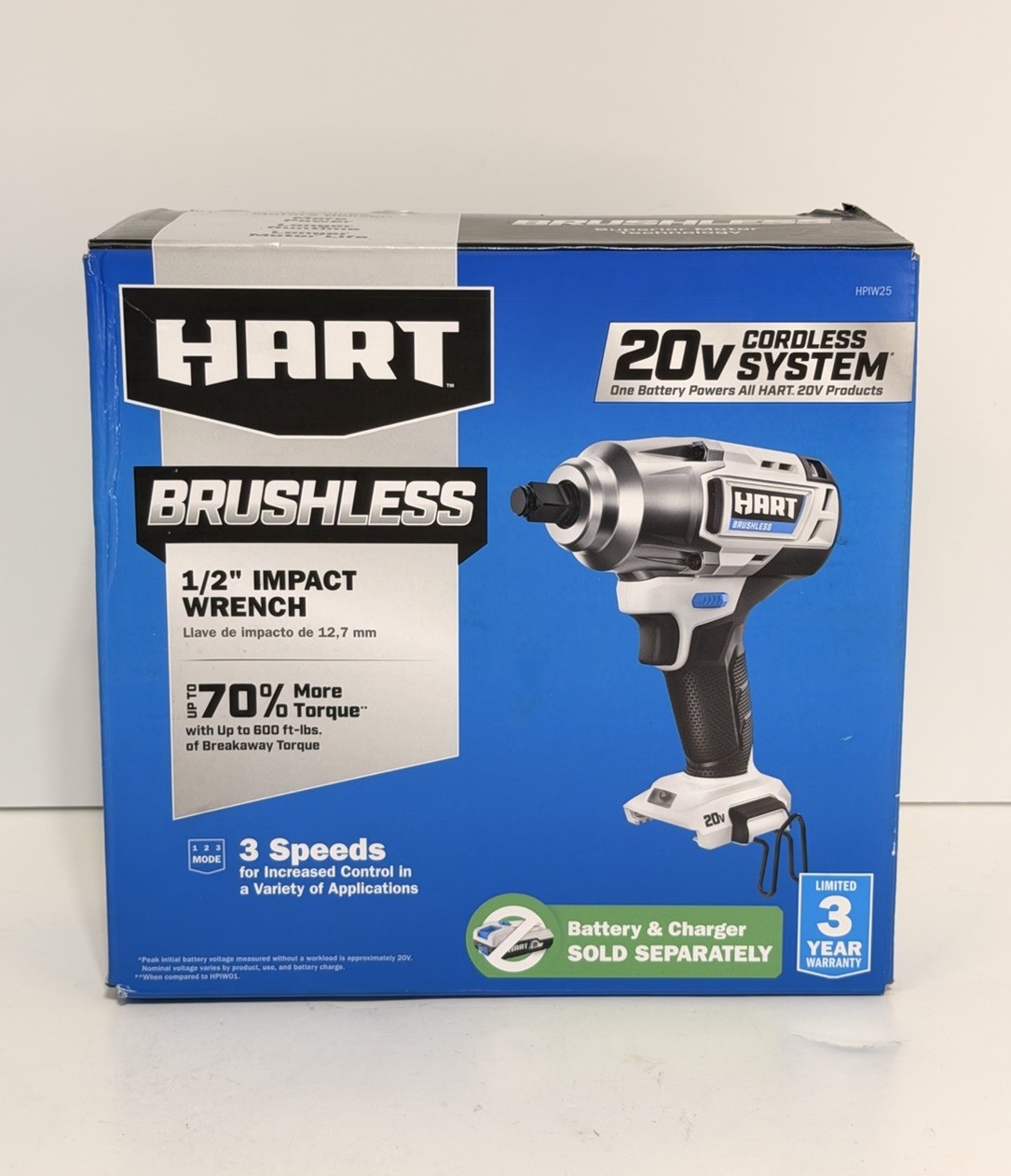 HART 20V 1/2&Prime; High Torque Brushless Impact Wrench HPIW25- TOOL ONLY- NEW SEALED
