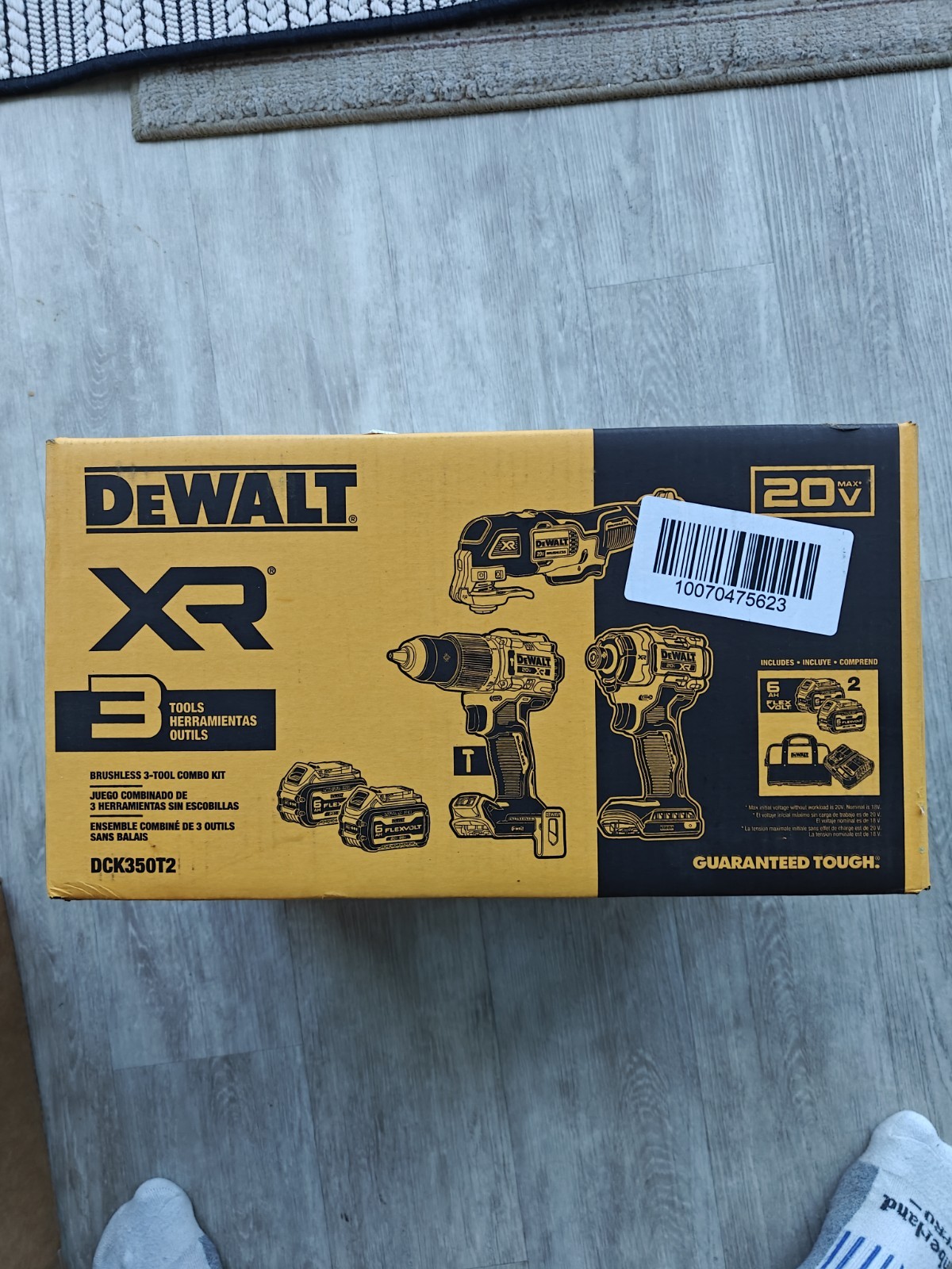 DEWALT XR Brushless 3-Tool Combo Kit DCK350T2 20V Li-Ion Batteries Charger Bag