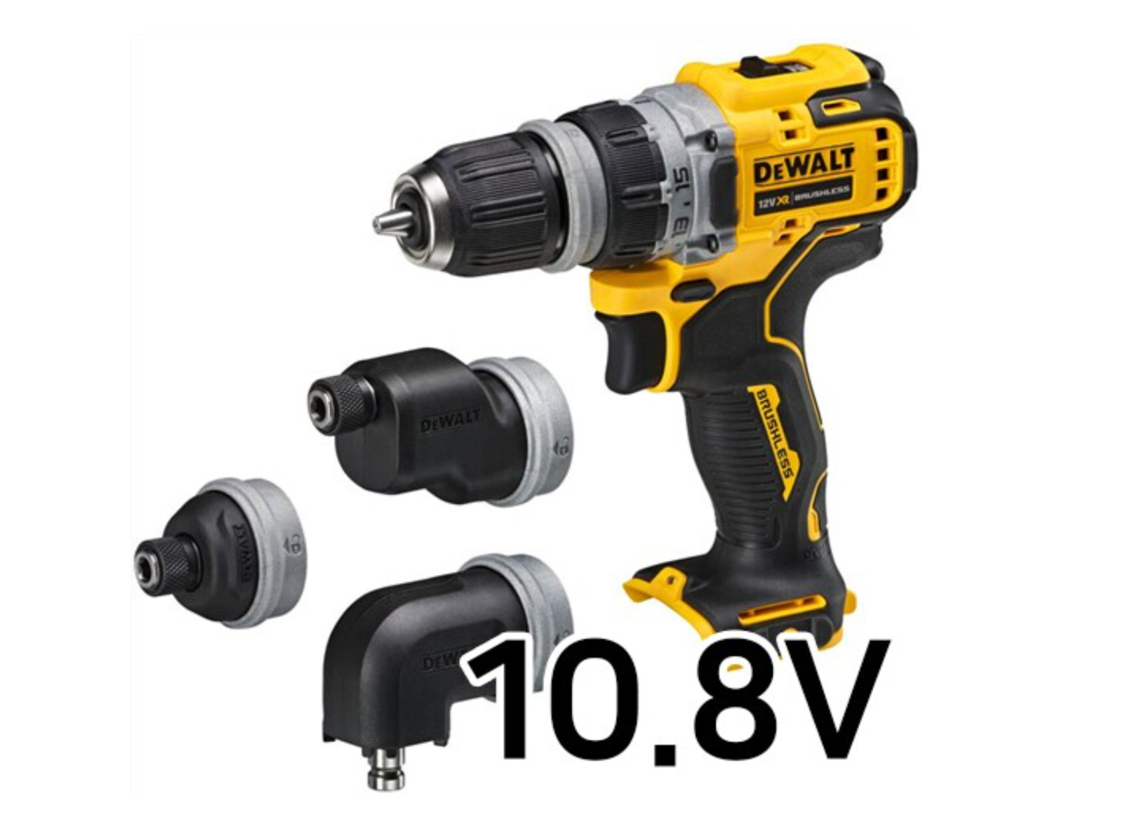 DeWalt DCD703 Drill BL 10.8V Max Keyless 10mm 1500Rpm 57.5Nm LED 1.5Lb Bare Tool