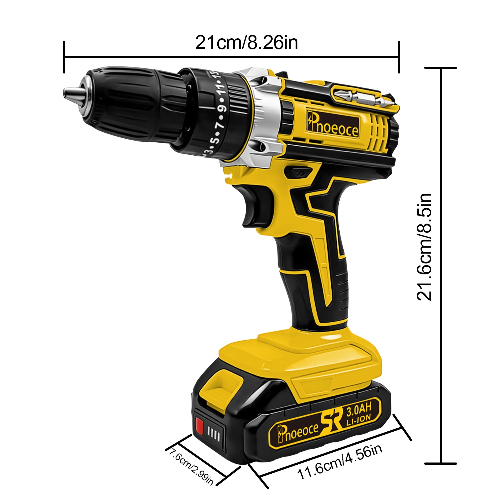 Power Drill Cordless 20V 2 Speed with 1*3Ah Batteries &Charger for Home Repair