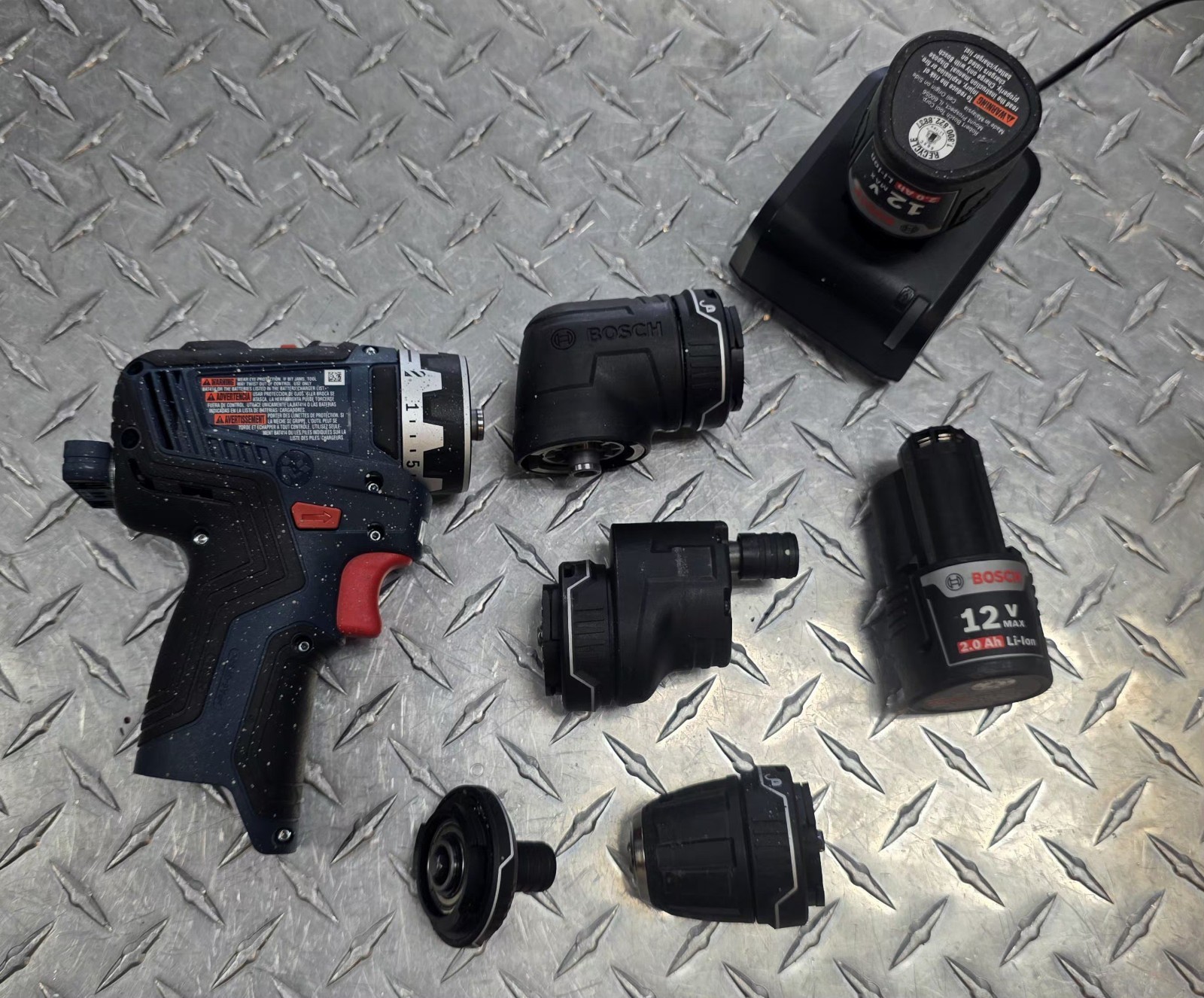 Bosch USED 5-In-1 Drill/Driver with Flexi click System & 12 Volt Batteries