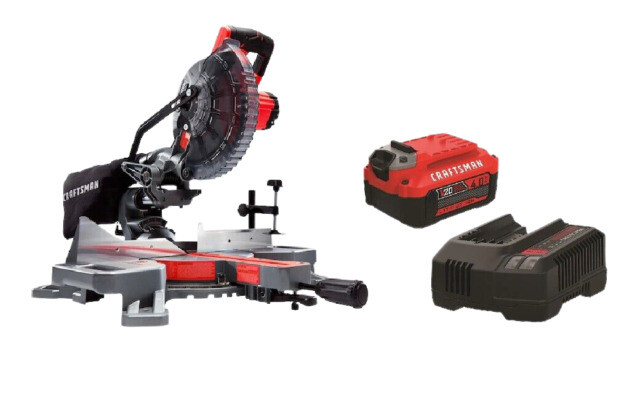 CRAFTSMAN CMCS714M1 V20 Cordless 7.25 inch Sliding Miter Saw with Battery