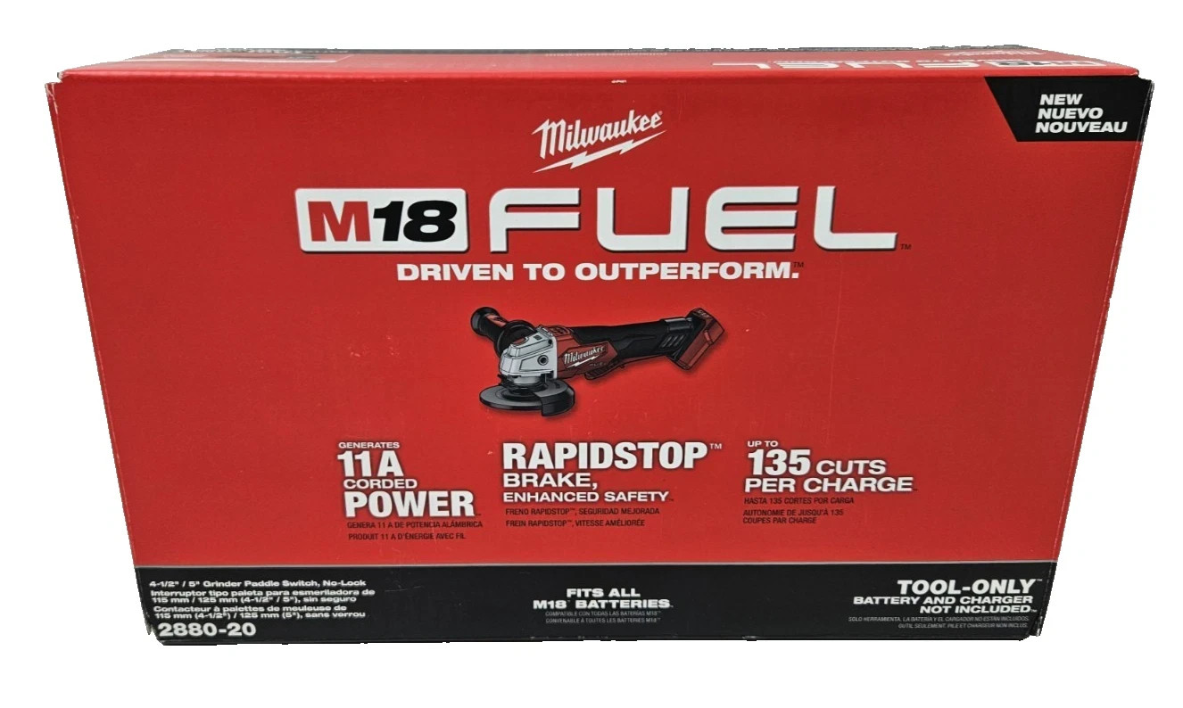 Milwaukee M18 FUEL 4-1/2&Prime; Cordless Angle Grinder Tool Only (2880-20)