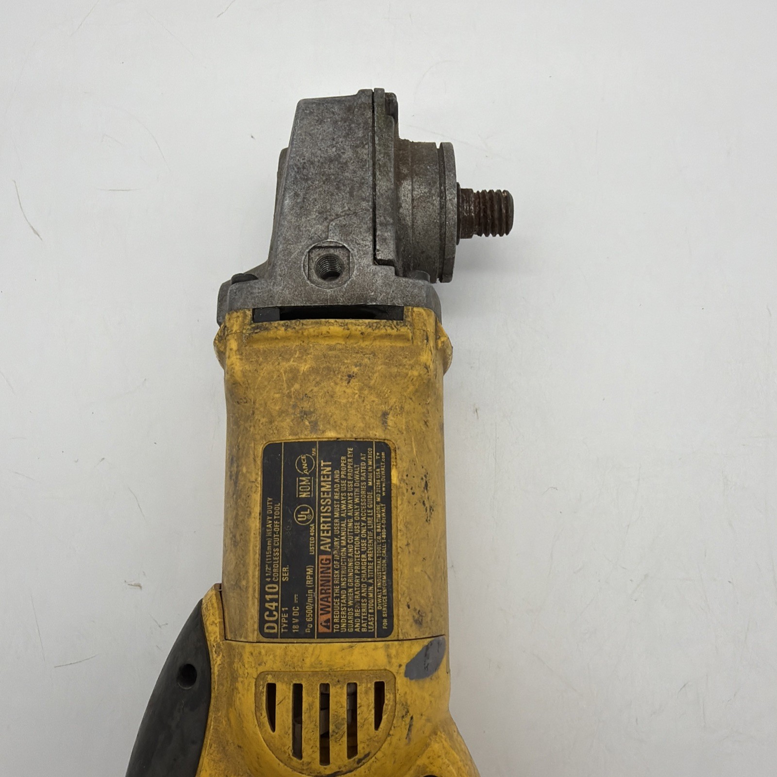 Dewalt DC410 Grinder Work Good No Battery/Guard/Charger Lock Button Not Working