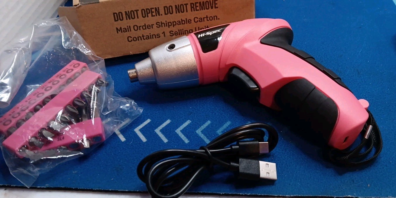 NEW Cordless power, electric screwdriver Pink