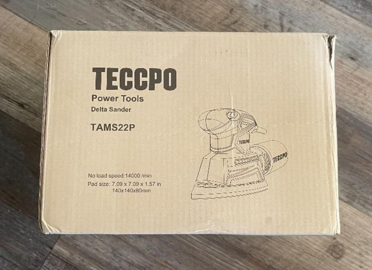 TECCPO Detail Sander, 14,000 OPM Compact Electric Sander with 12Pcs Sandpaper