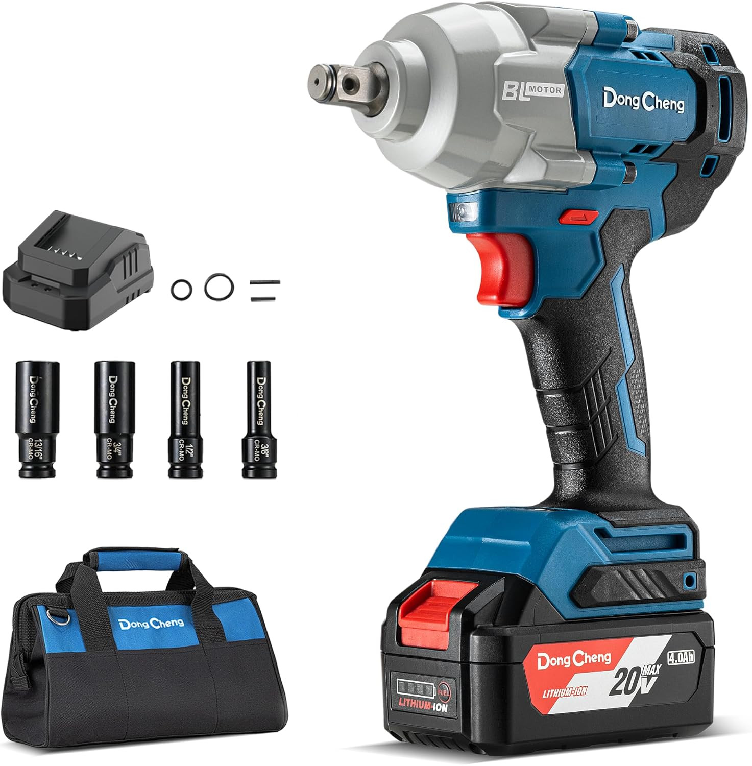 Llave de impacto sin escobillas de 20 V, alto torque de 515 pies-libras