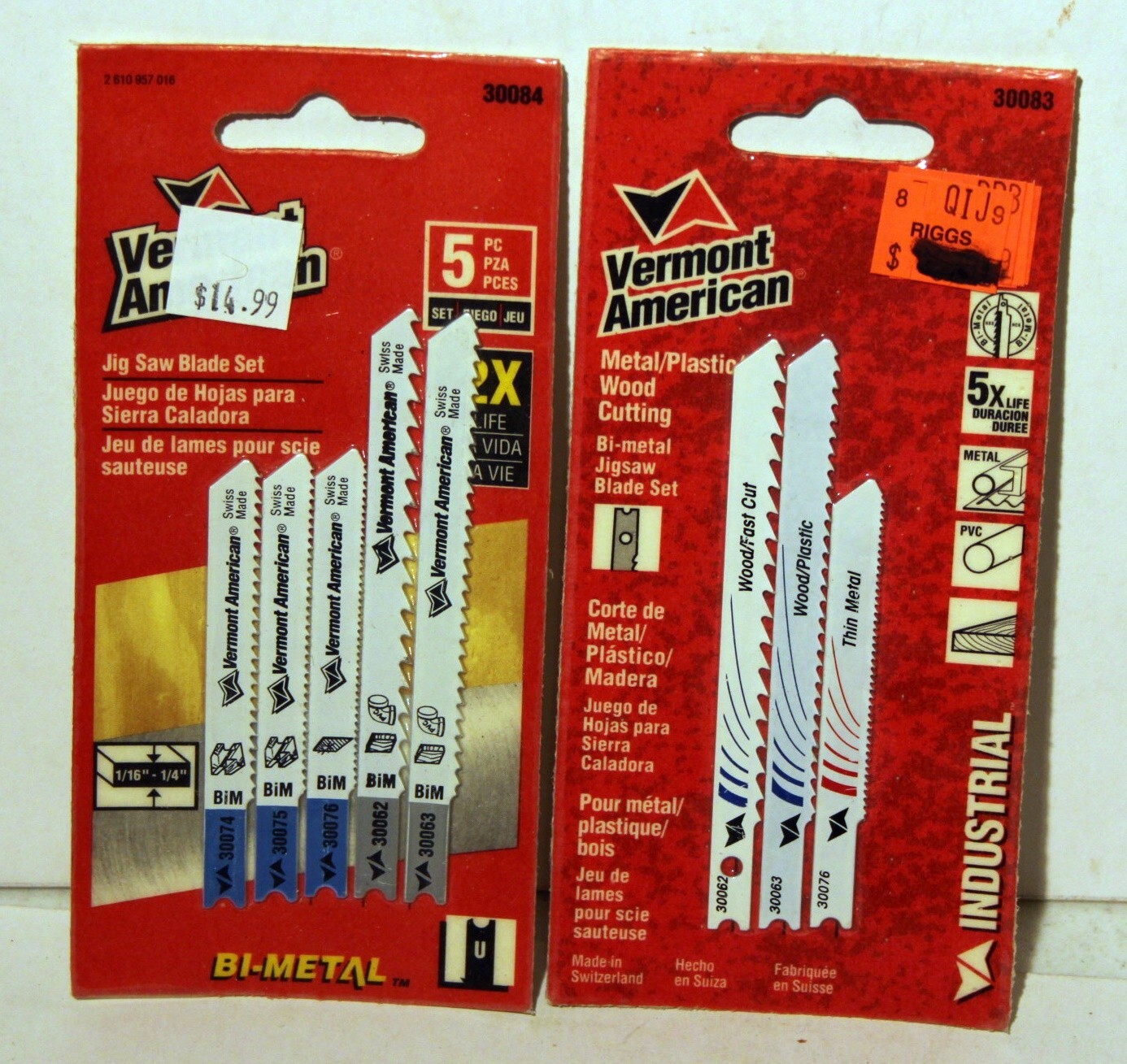 2 packs Vermont American new, jig saw blades 30084, 30083