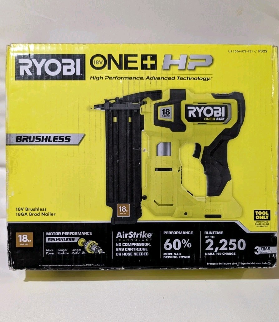 #218 ONE+ HP 18V 18-Gauge Brushless Cordless AirStrike Brad Nailer (Tool Only)