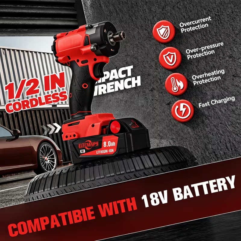 For Milwaukee M18 Battery Cordless Impact Wrench 1/2&Prime; Brushless Bare Tool Only