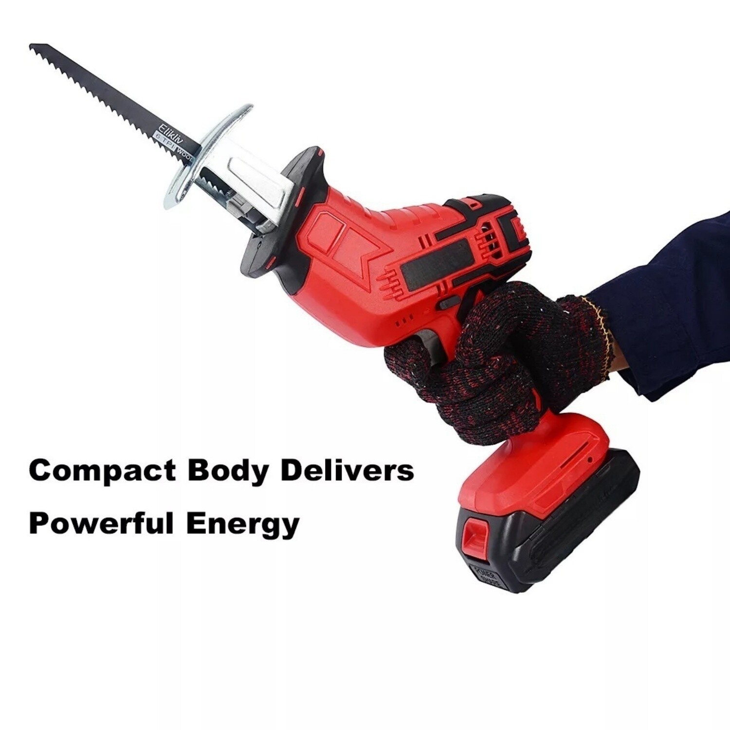 Cordless Reciprocating Saw 2 Battery Charger Recip Sabre Saw for Wood/Metal/PVC