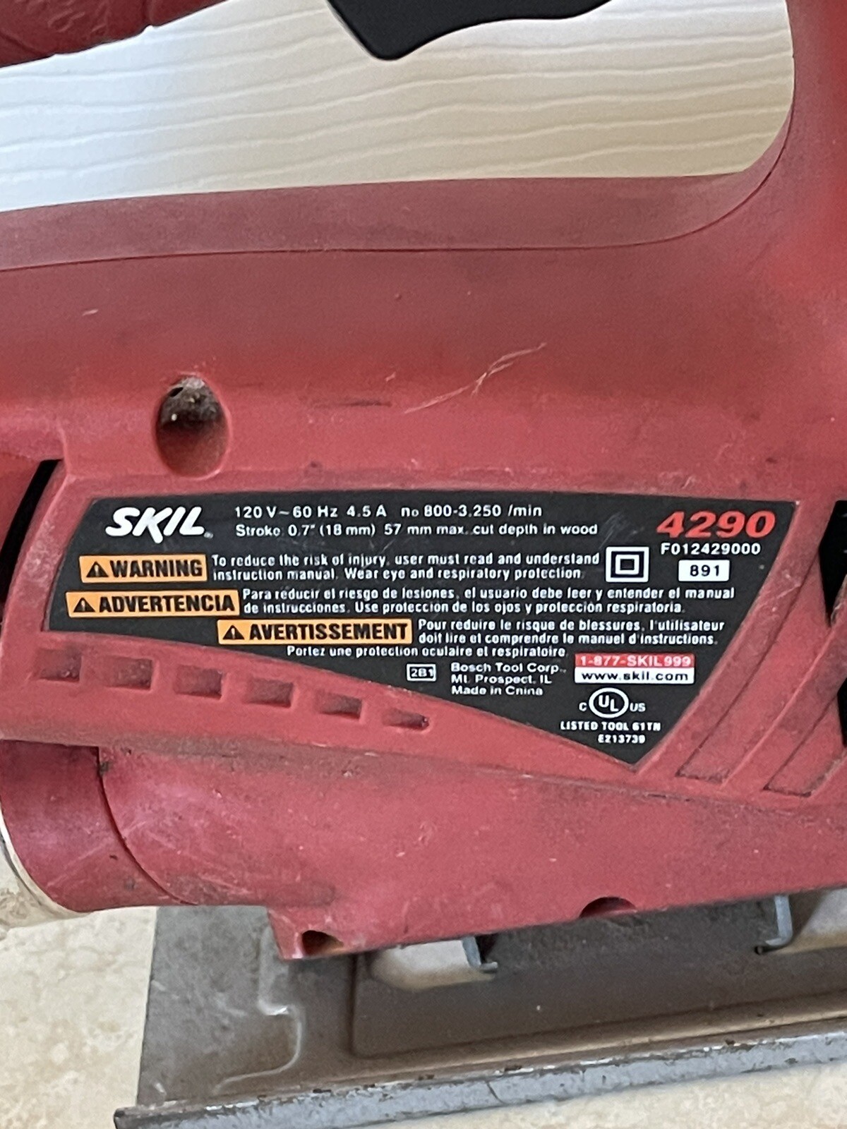 Skil 4290 Variable Speed Corded Electric 4.5amp Jigsaw Jig Saw – Red Tested