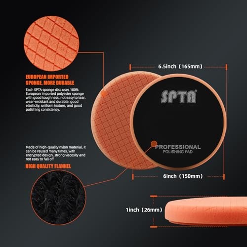 Buffing Polishing Pads, 5Pcs Face for 6 Inch 150mm Backing Plate Mix 6.5 Inch