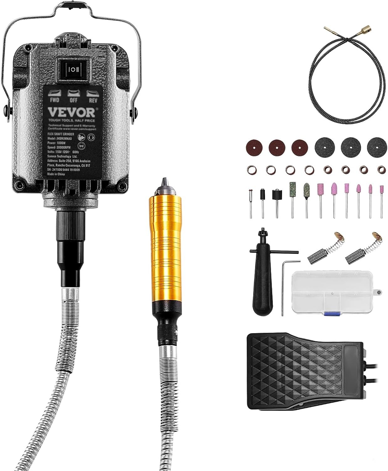 VEVOR Flex Shaft Grinder 1000W 30000RPM Electric