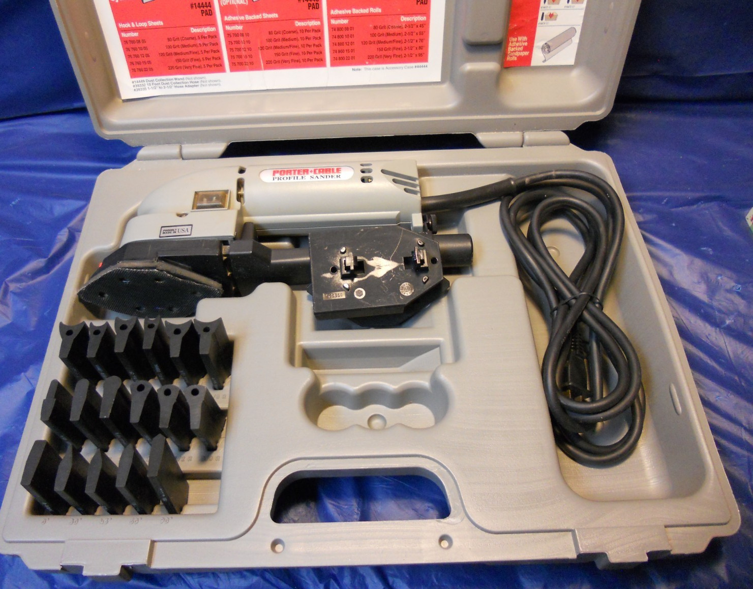 Porter Cable Profile Sander Kit Model 444 Detail Molding Set Made In USA Tested