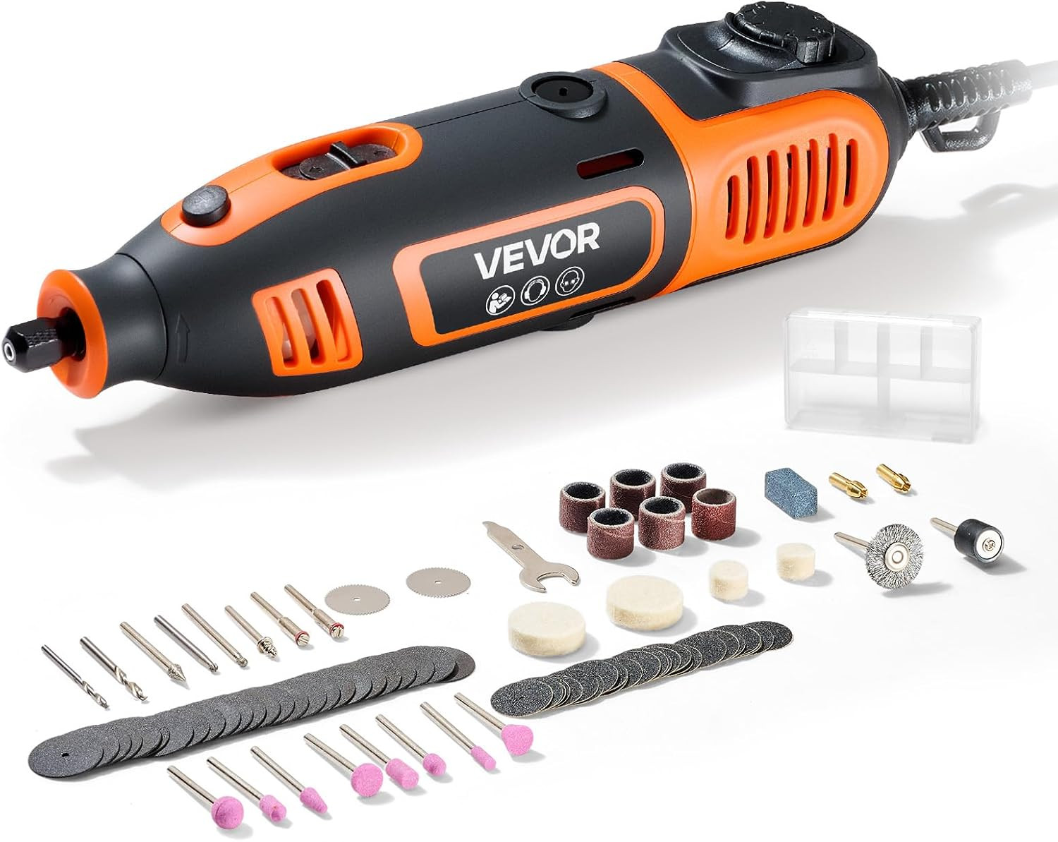 84-Piece Rotary Tool Kit, 200W Mini Power Rotary Tool Corded, 6-Level Speed 8000