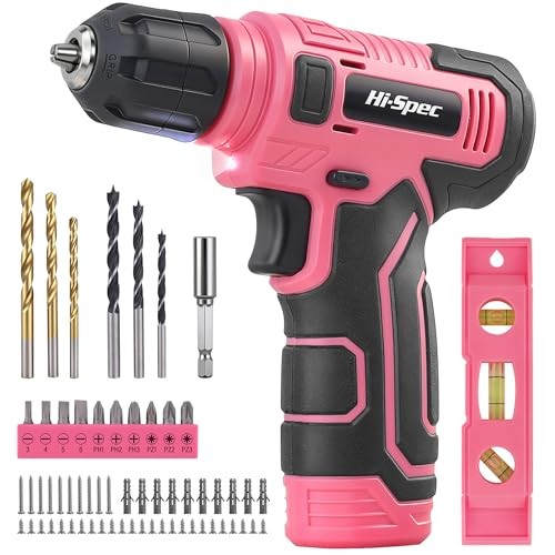 Cordless Drill Set, 8V USB Power Drill Driver & Screw Bit Set for 75PCS Pink