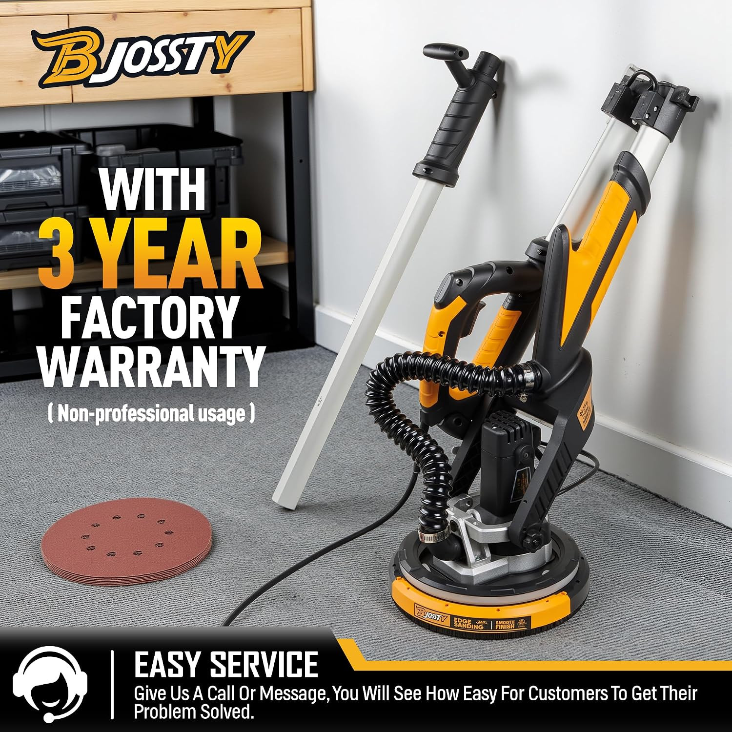 Drywall Sander with Vacuum Dust Collector, High Power 7.1-AMP Electric Sander fo