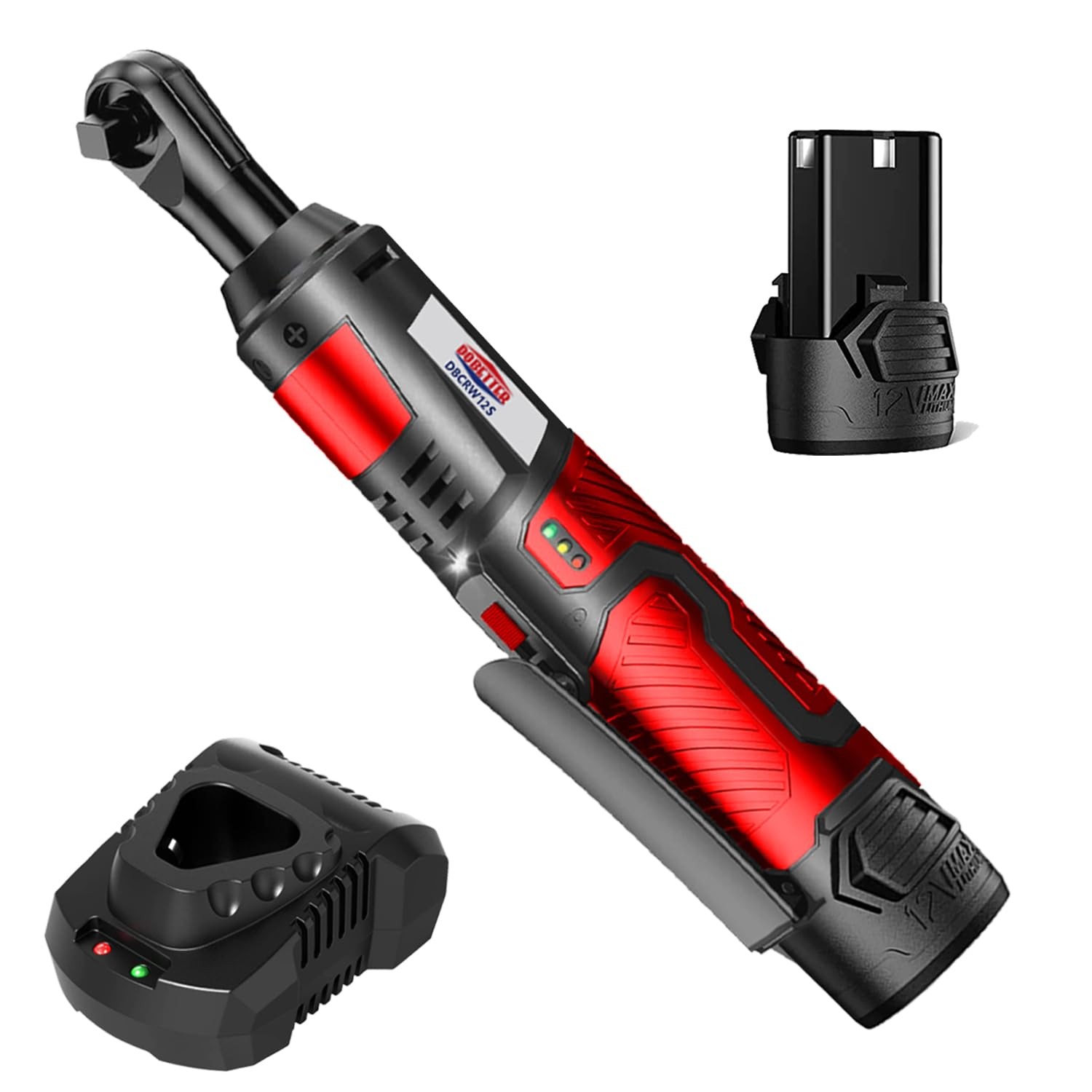 DBCRW12S 3/8 Cordless Electric Ratchet Wrench 55 Nm Power Tool 2 Ah Battery