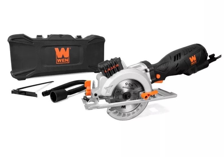 5-Amp 4-1/2-Inch Beveling Compact Circular Saw with Laser and Carrying Case