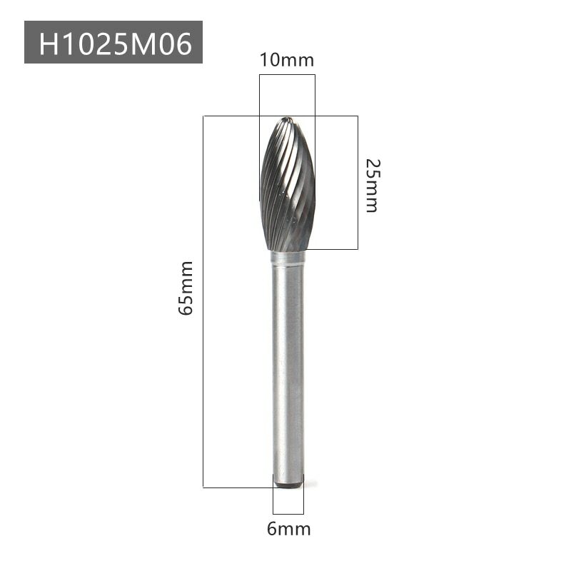 1/4&Prime; Shank Head Tungsten Carbide Point Burr Rotary Drill Bits Tool Cutter Files
