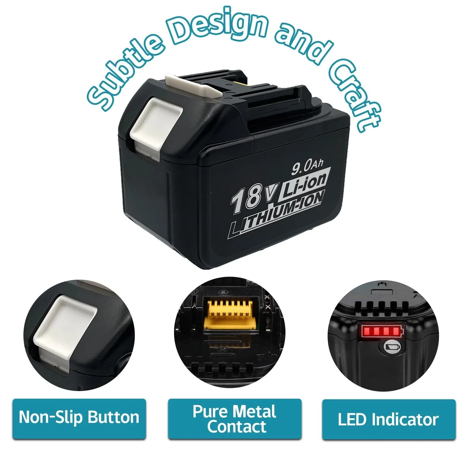 1-Pack 9.0Ah For Makita 18V LXT Lithium-Ion BL1830 BL1850 BL1860B BL1840 Battery