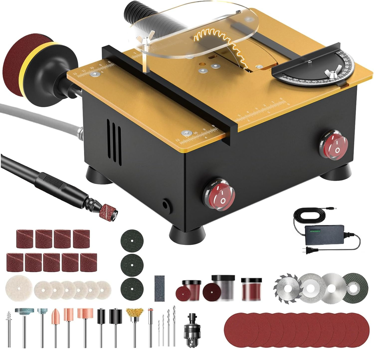 Mini Table Saw for Crafts & Hobbyists [Dual 795 Motors & Switches] 200W/12,000Rp
