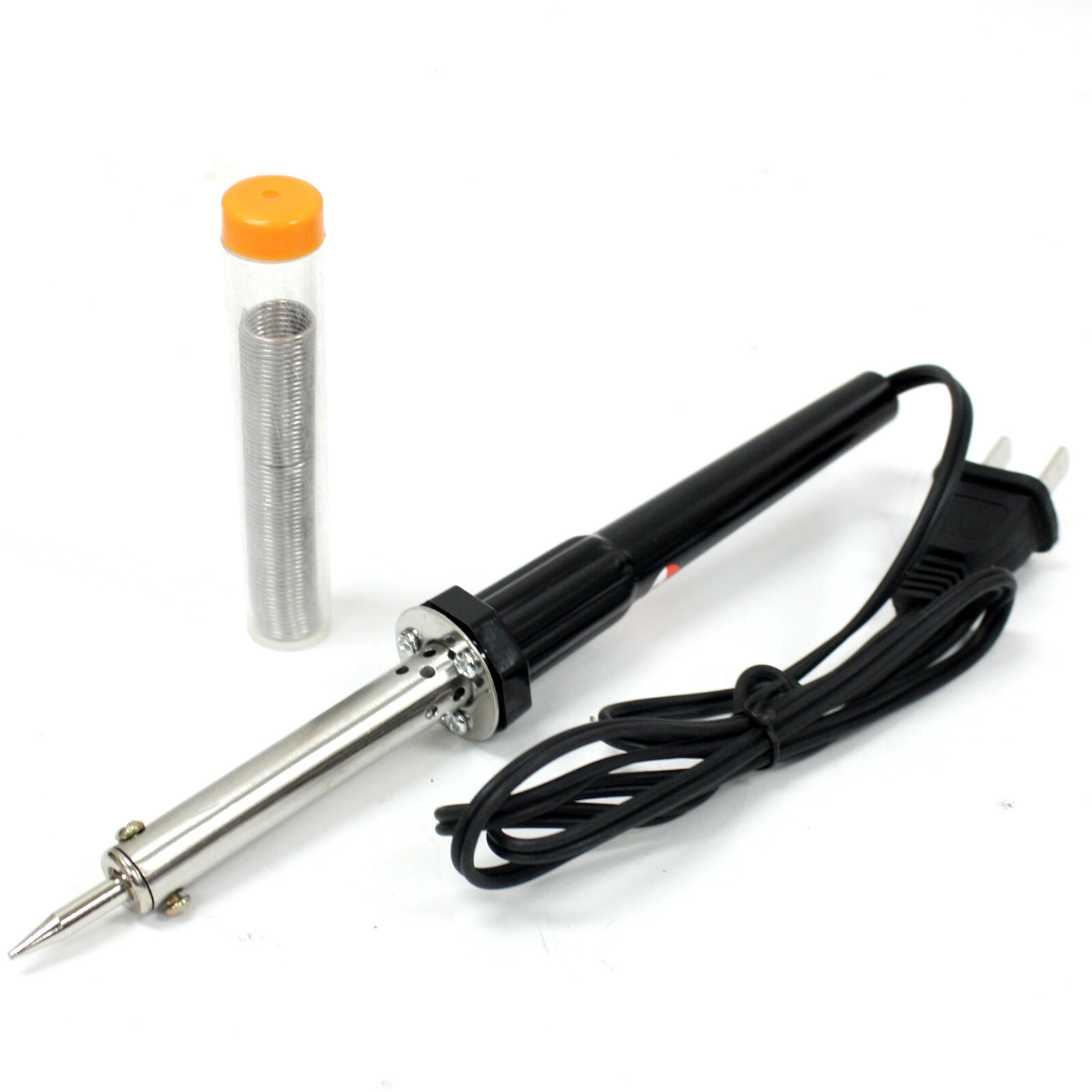 COMBO 60w Soldering Iron Gun & 1pc 15g Tube 60/40 Tin Lead Solder Wire Home Shop