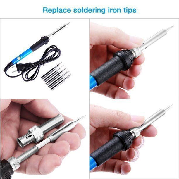 Soldering Iron Electric Gun Adjustable Temperature 60W Welding Solder Wire Kit