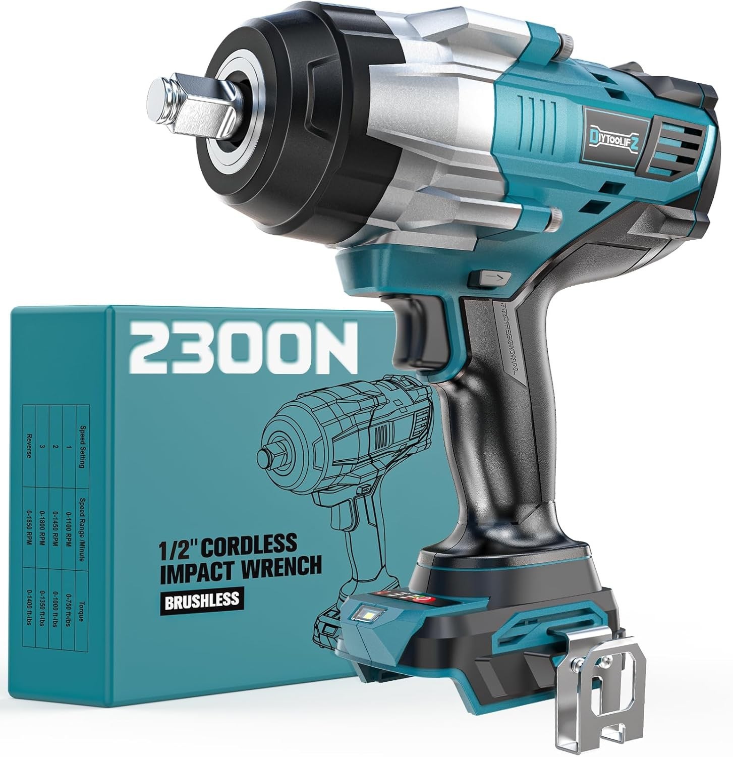 Cordless Impact Wrench 1/2&Prime; Compatible with Makita 18V Battery, 1700 Ft-Lbs High
