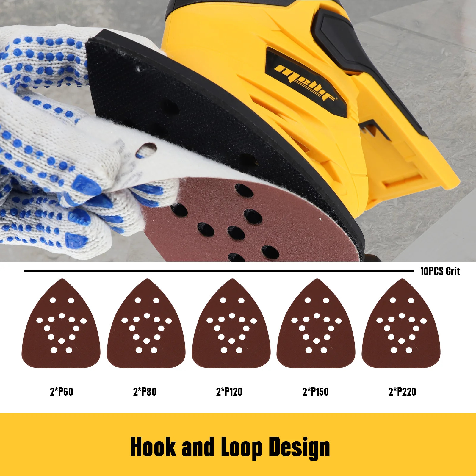 Brushless Cordless Detail Sander with Dust Collector for 18V 20V Battery Tool