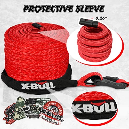 Synthetic Winch Rope – Cable Kit -32000LBS Winch Line with 1/2&Prime; X 85ft Red