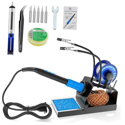 Soldering Iron Kit, 100W High Power LCD Blue (11-in-1 Soldering Iron Kit)