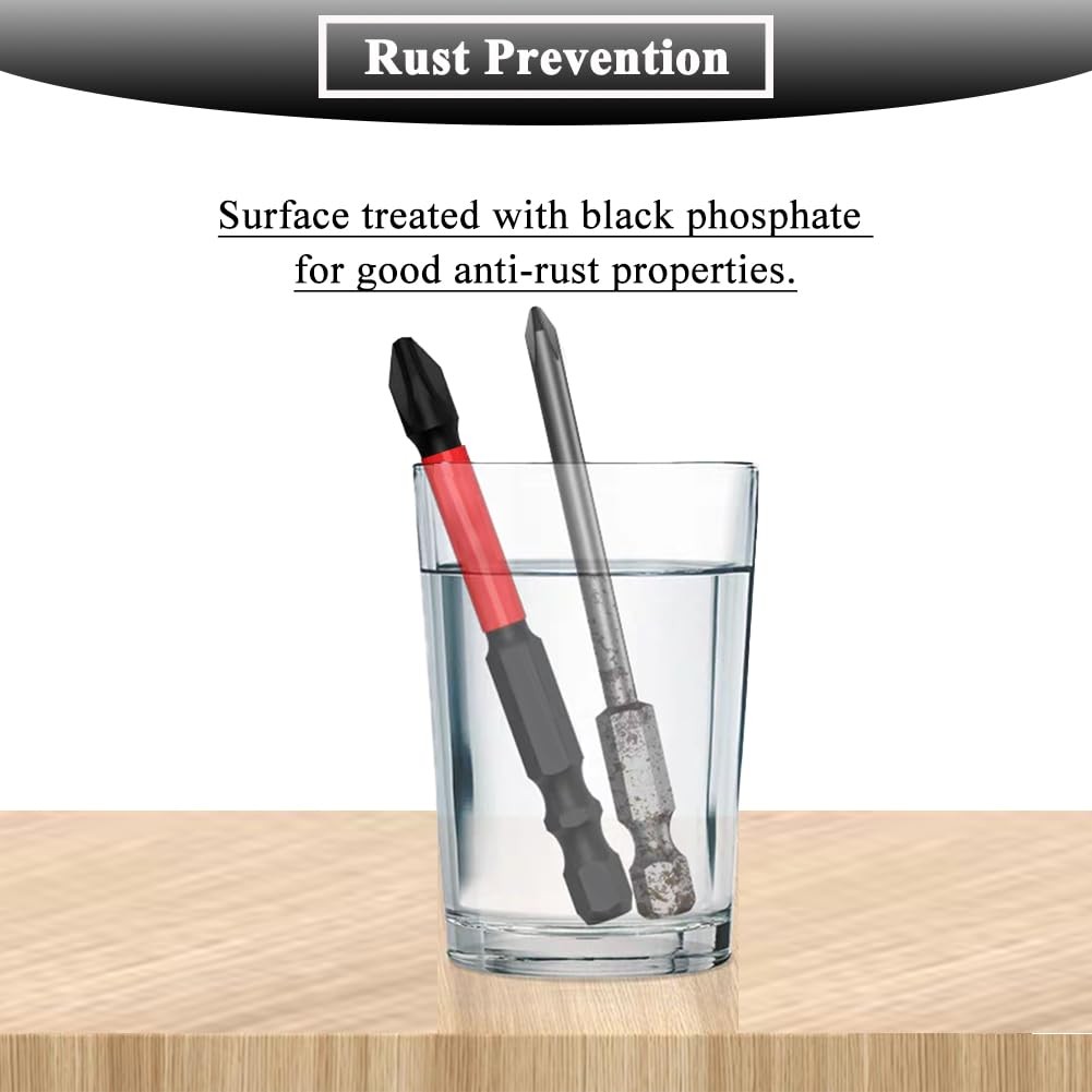 Teocpai 10PCS 2 Inch Magnetic Phillips Screwdriver One Size, Black and Red
