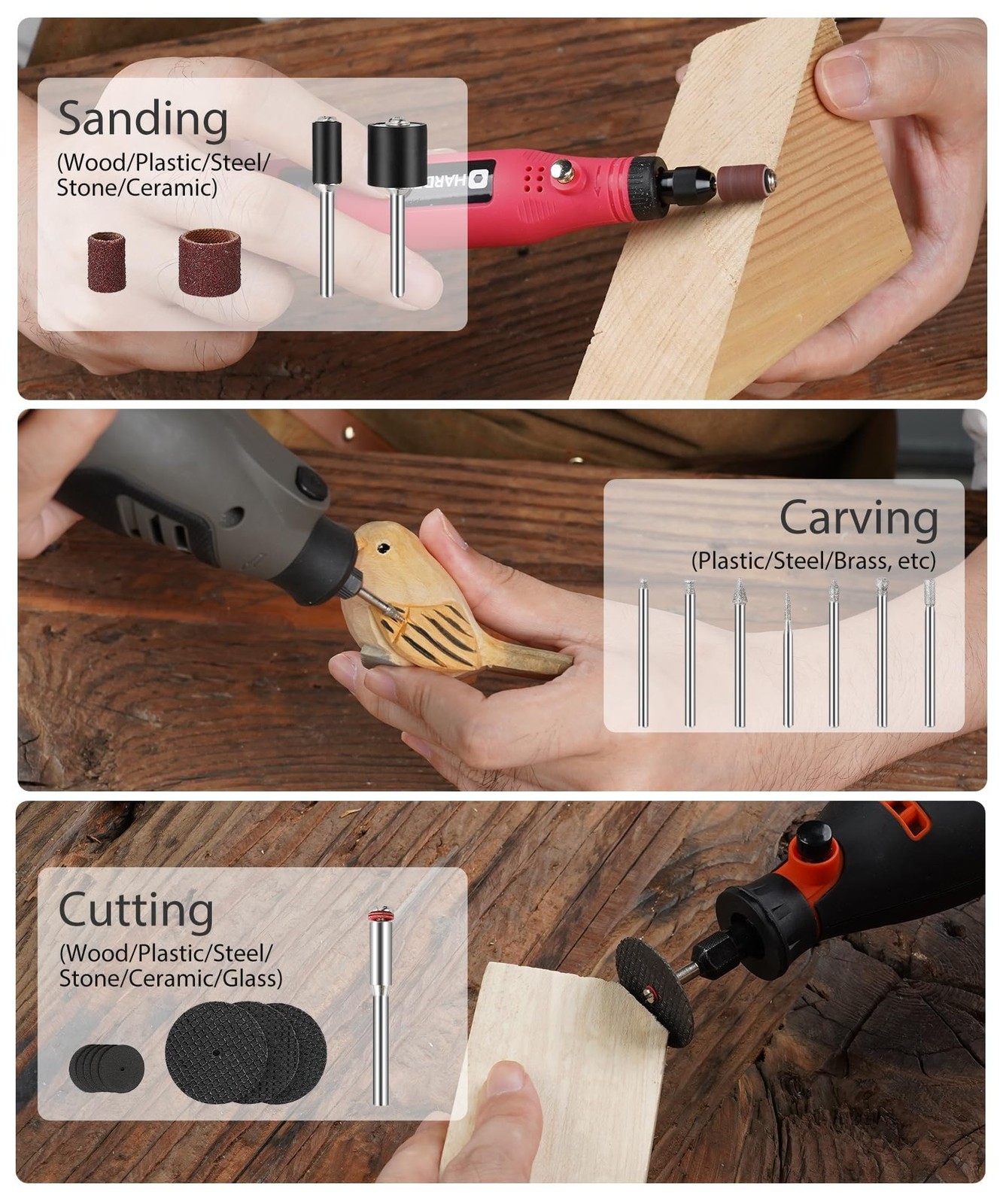 Rotary Tool , 227pcs Power Rotary Tool Kit, 1/8&Prime;(3.2mm) Diameter Shanks, Univ…