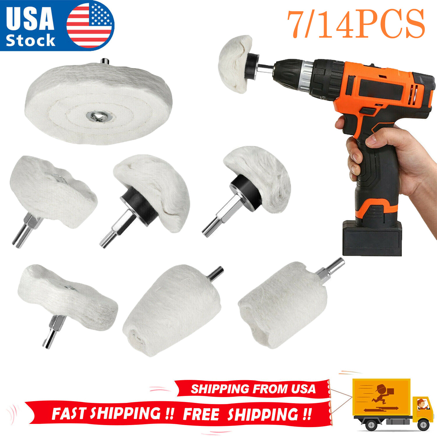 Cotton Metal Aluminum Polishing Wheel Kit for Drill Die Grinder Car Buffing Pads