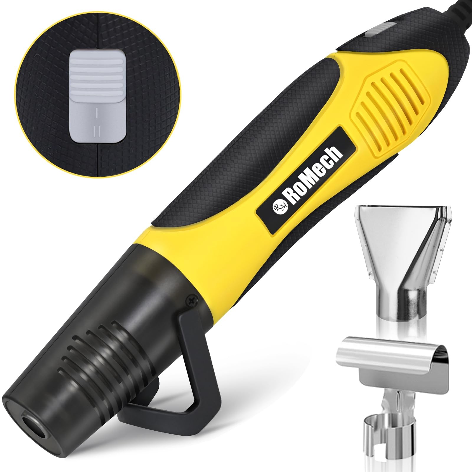 350W Heat Gun with 2 Nozzles, Dual Temp Heat Gun 400°F660°F, Fast Heat Hot Ai…