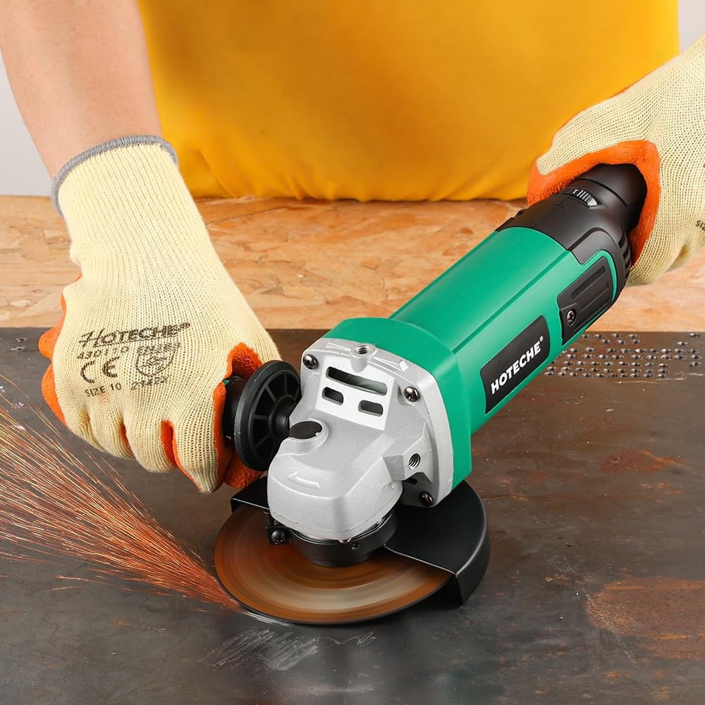 Hoteche 5-Inch Angle Grinder 11-Amp Heavy Duty Variable Speed Power Grinder