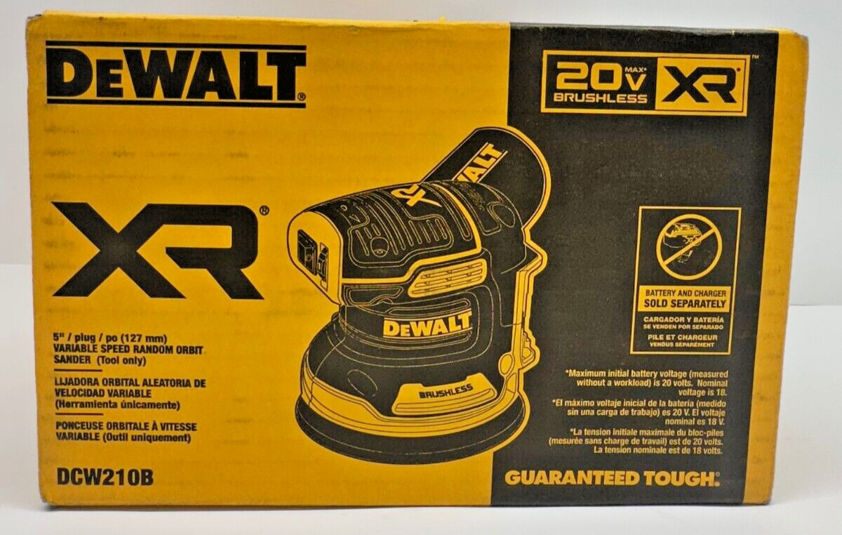 DeWalt DCW210B 20V MAX* XR 5&Prime; Cordless Random Orbital Sander (Tool Only) SEALED