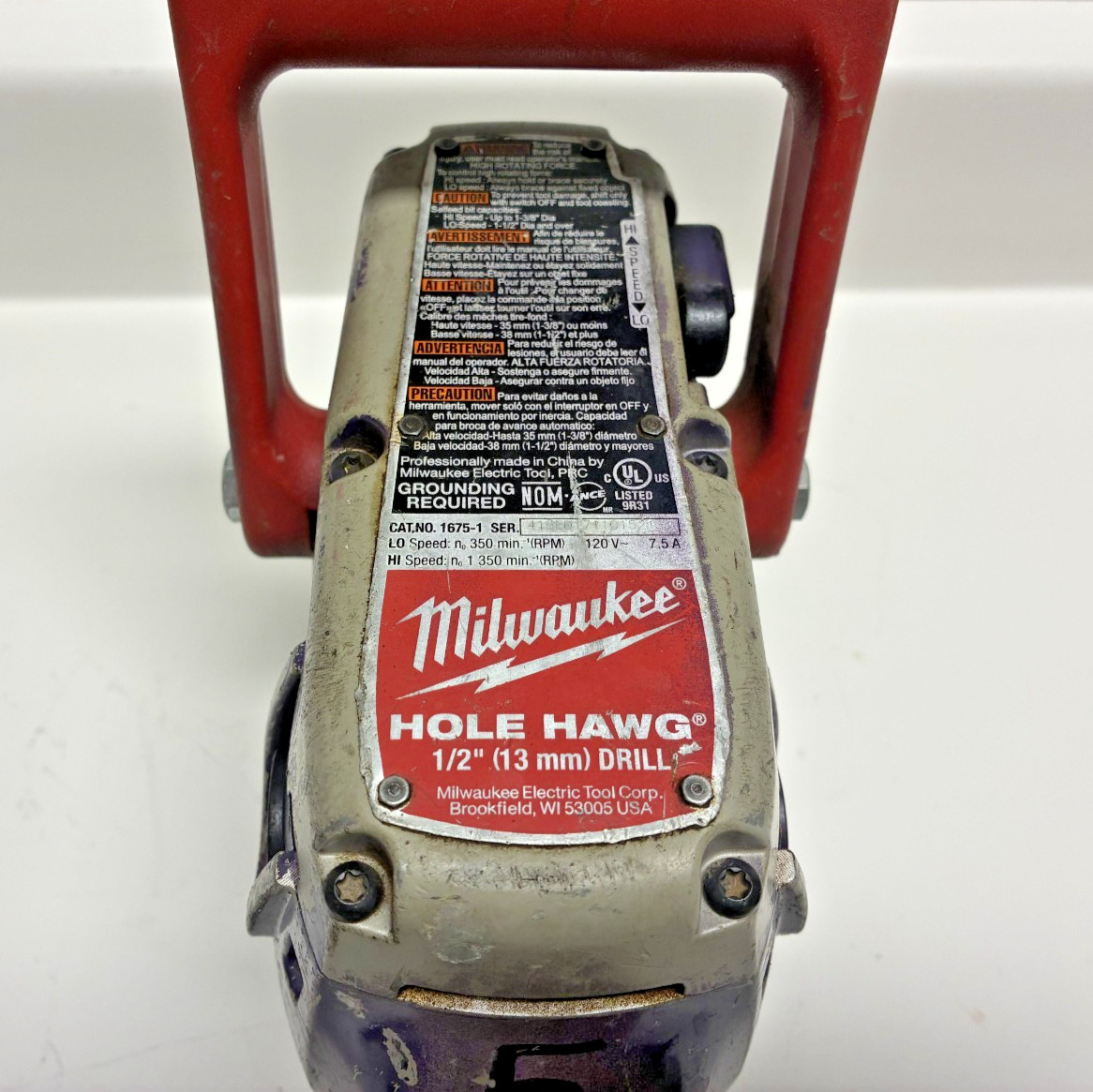 Milwaukee 1675-6 1/2 inch Hole Hawg Corded Drill – Tested Working #16