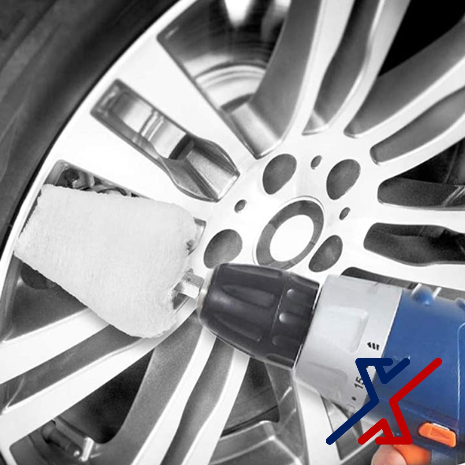 2&Prime; Cone Shaped Polishing Wheel / Buff with 1/4&Prime; Hex Shank by X1 Tools
