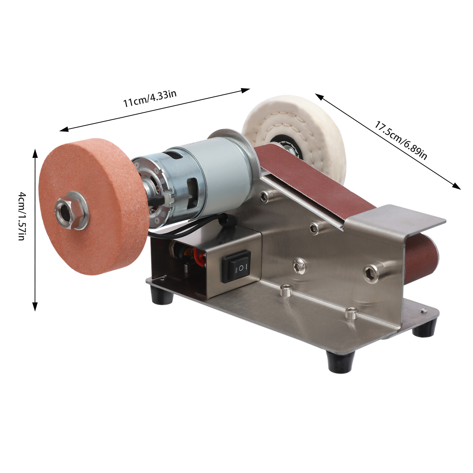 Electric Small Belt Sander&7-Stage Adjustable Polisher with 20pcs Belt 9000r/min