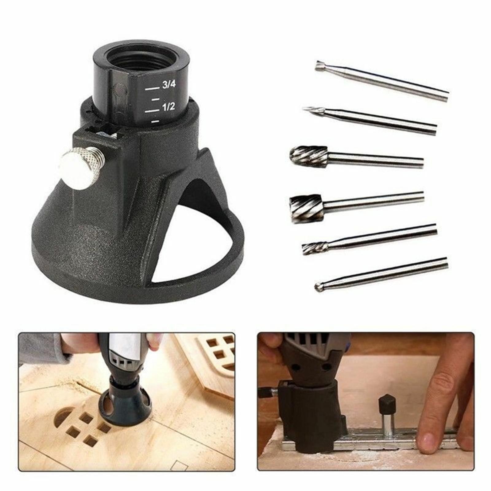 Multi Rotary Sanding Tool Guide HSS Router Drill Bits Set For Dremel