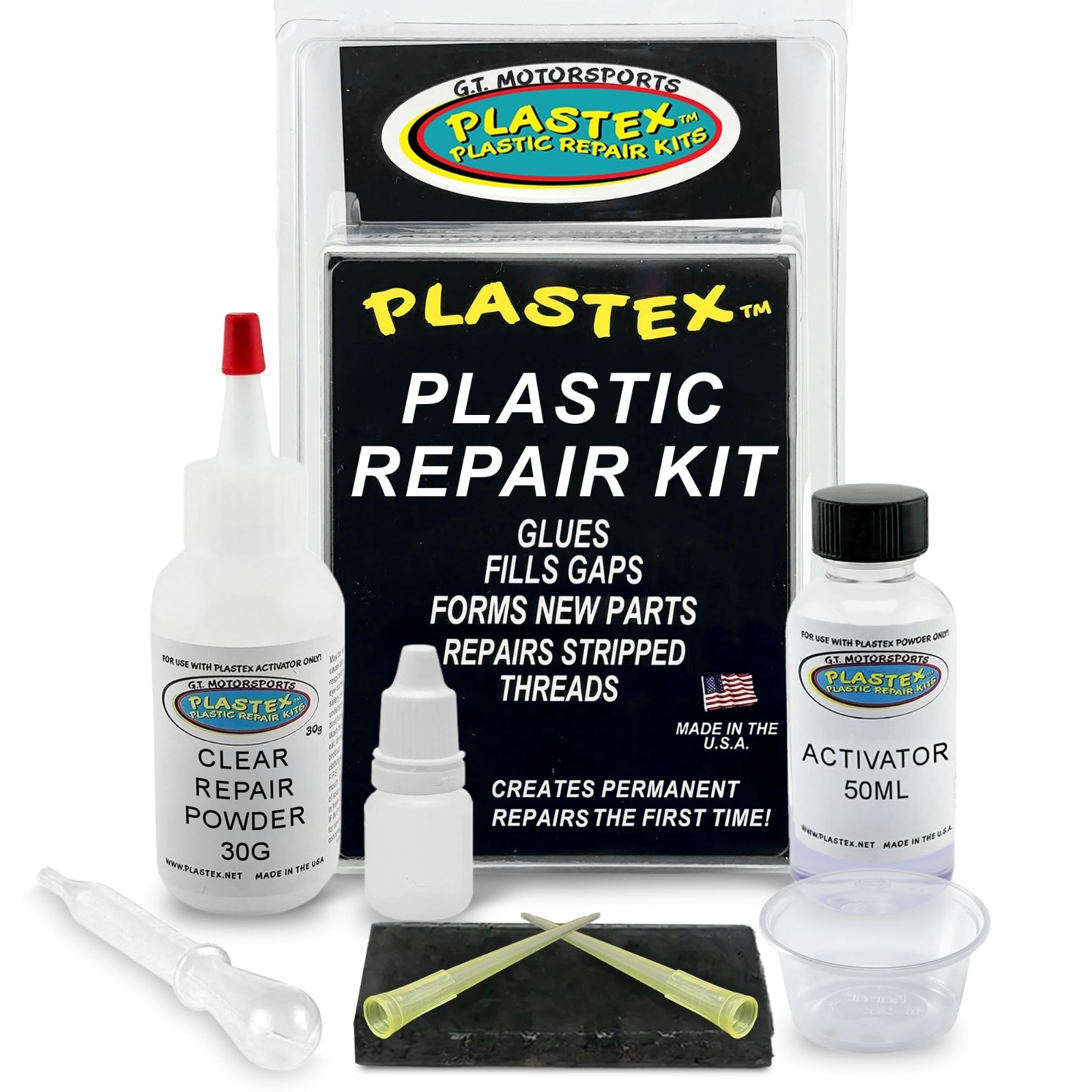 Plastic Repair Kit – Glue & Fix Broken Plastic, Fiberglass, Wood & More! Easy Us