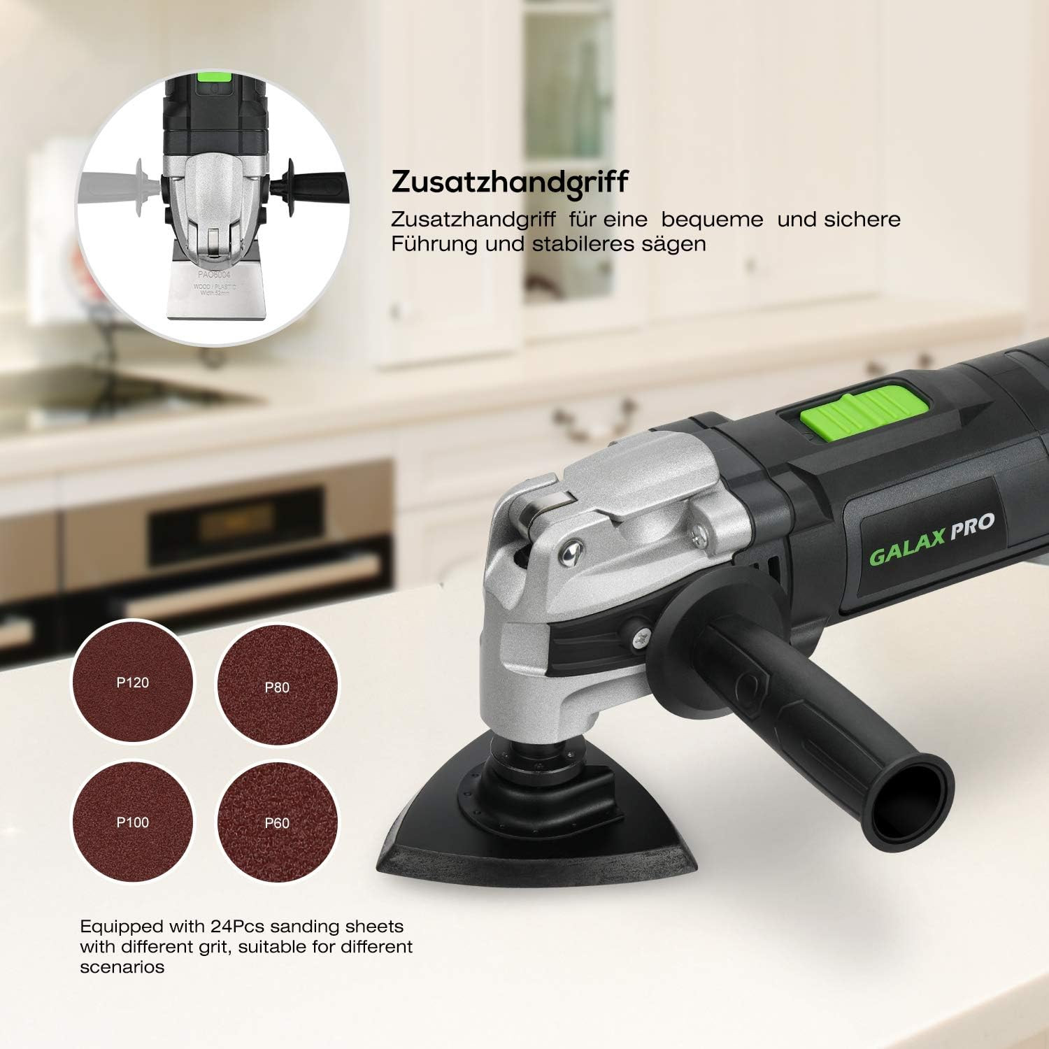 3.5A 6 Variable Speed Oscillating Multi Tool Kit with Quick Clamp System Change