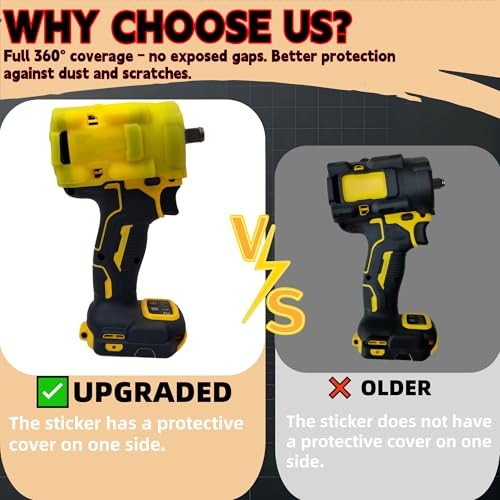 Protective Rubber Boot Compatible with DCF921, DCF922, DCF923, 1/2&Prime; & Yellow