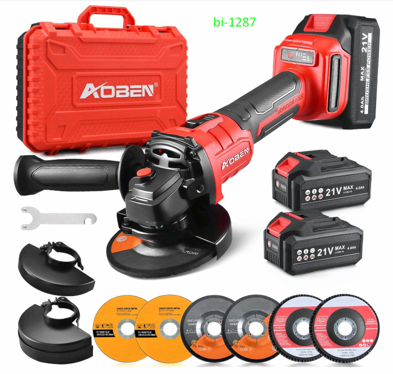 Cordless 4-1/2&Prime; Angle Grinder, 21V Brushless Kit w/ 2 Batteries & Charger